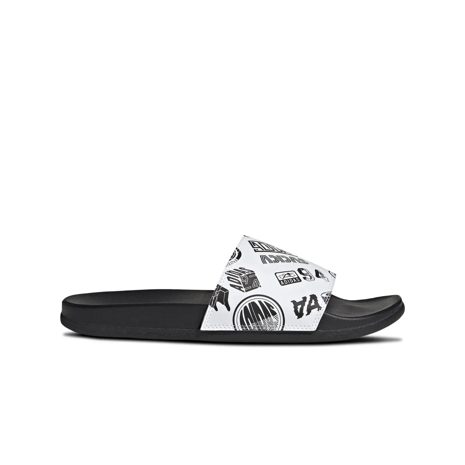 adidas Mens Adilette Comfort Slides White Black