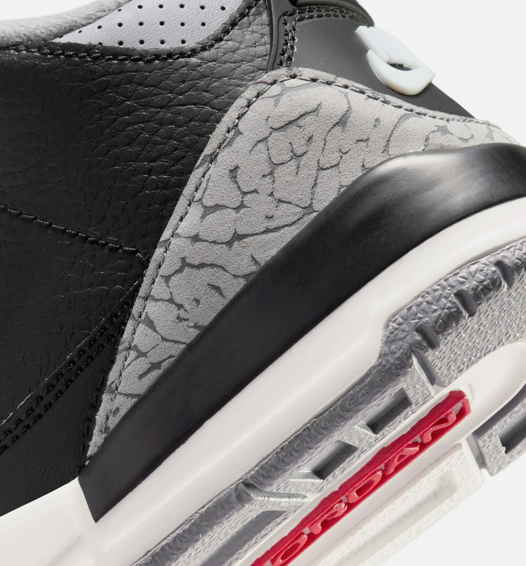 Air Jordan 3 Retro Black Cement Preschool Lifestyle Shoe Black Fire Red Cement Grey Summit White