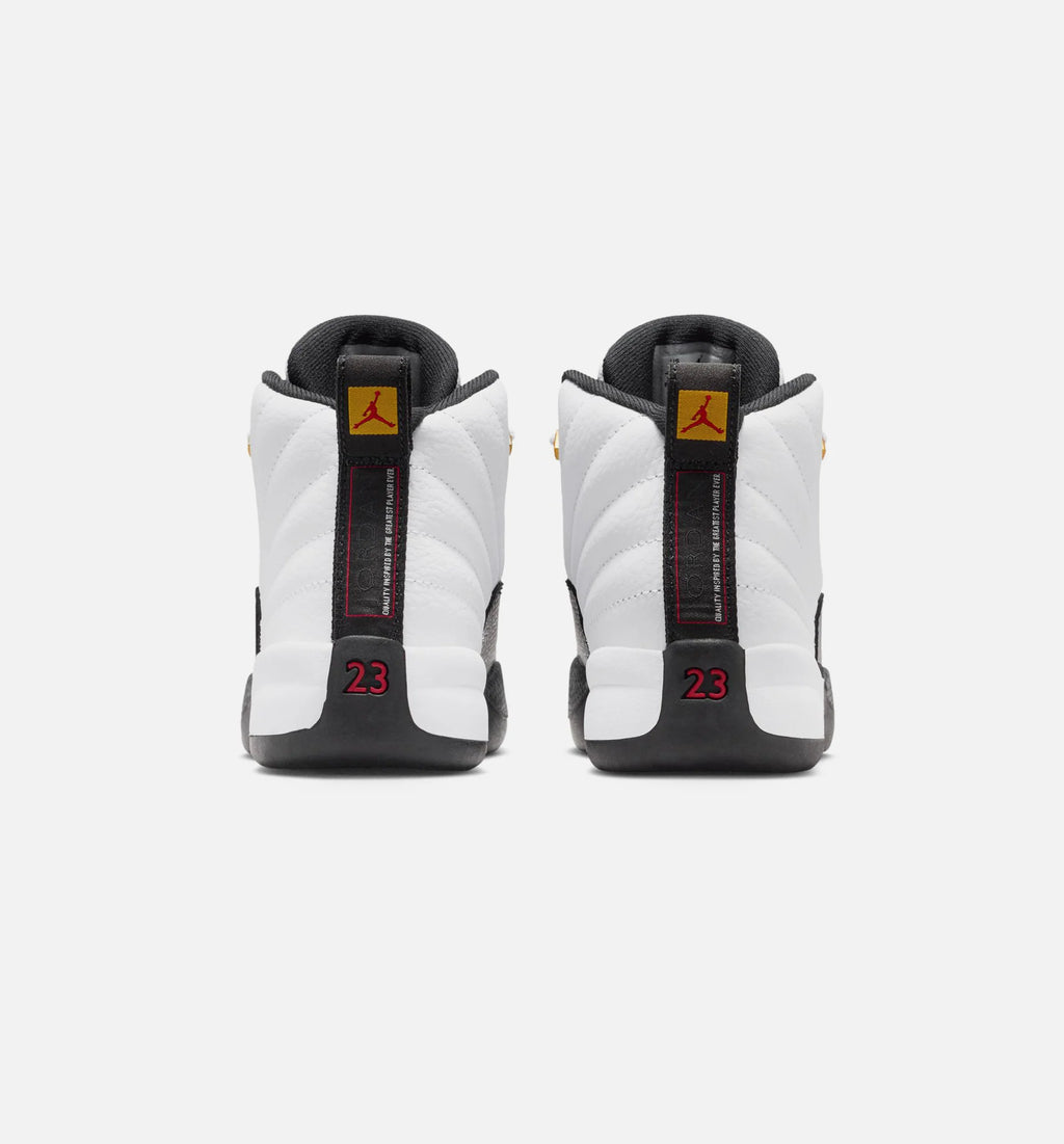 Air Jordan 12 Retro Taxi Infant Toddler Lifestyle Shoe White Black Taxi