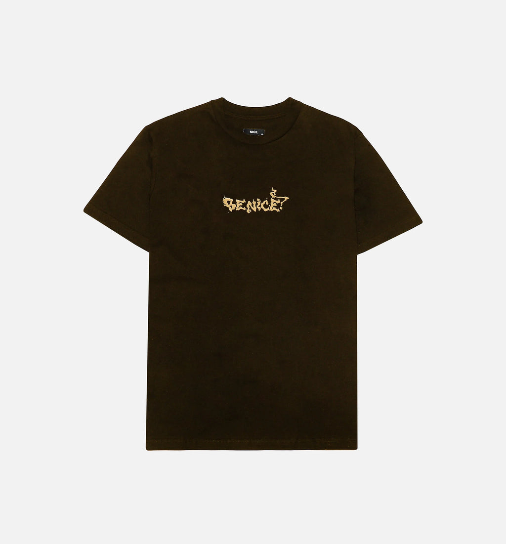Be Nice Smoke Short Sleeve Tee Mens T Shirt Brown
