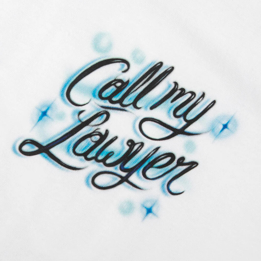 Airbrush Call My Lawyer T Shirt White