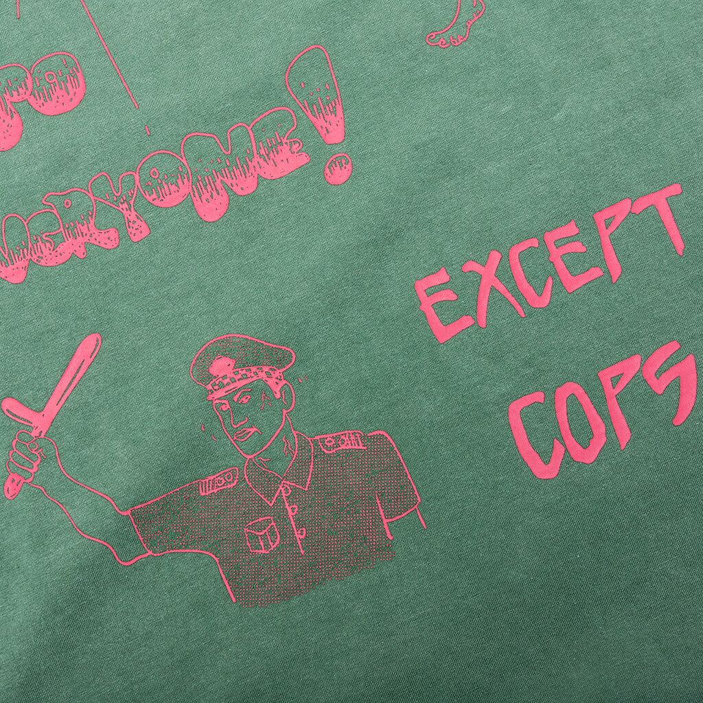 Good Morning Cops Vintage Wash Tee Washed Green