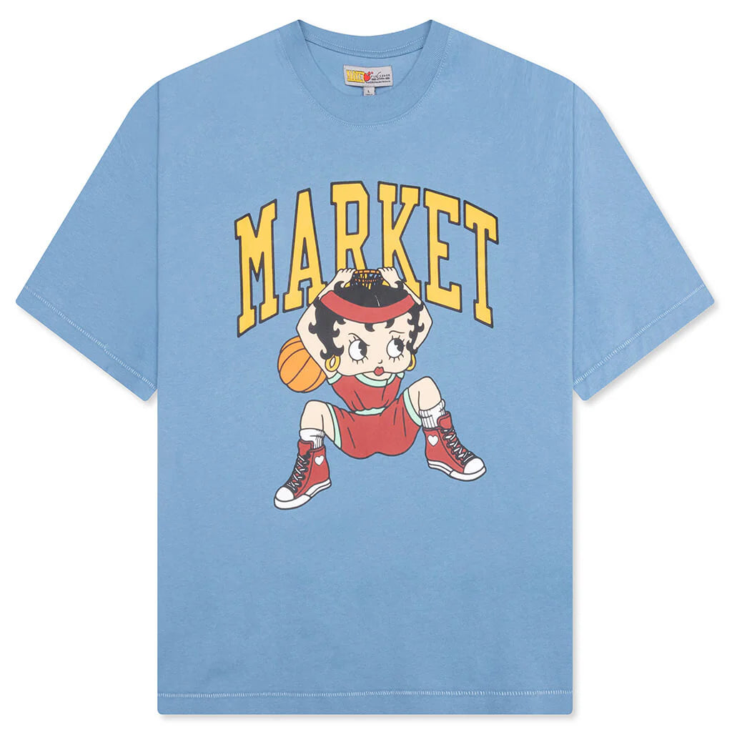 Market x Betty Boop Dunking T Shirt Sky Blue