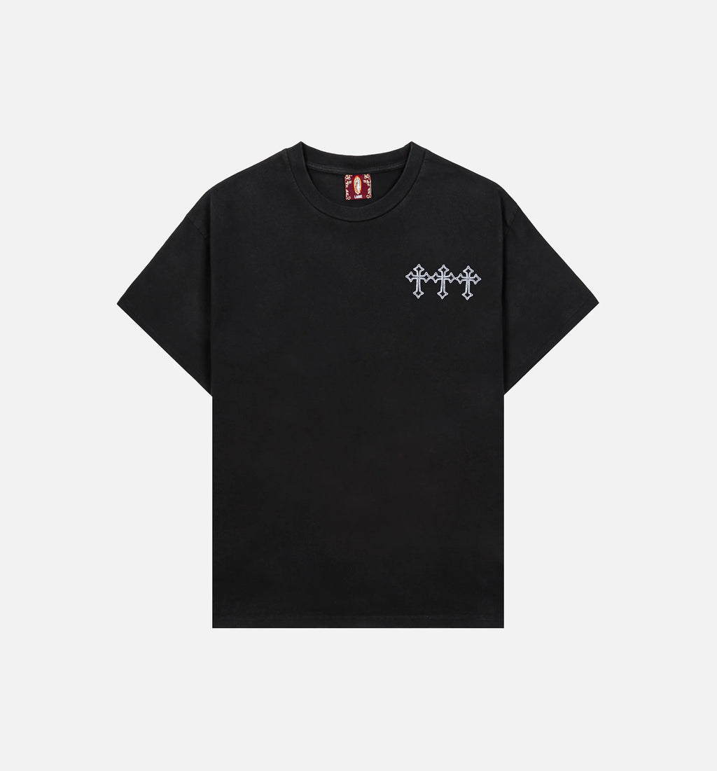 The Saint Mens Short Sleeve Shirt Grey White