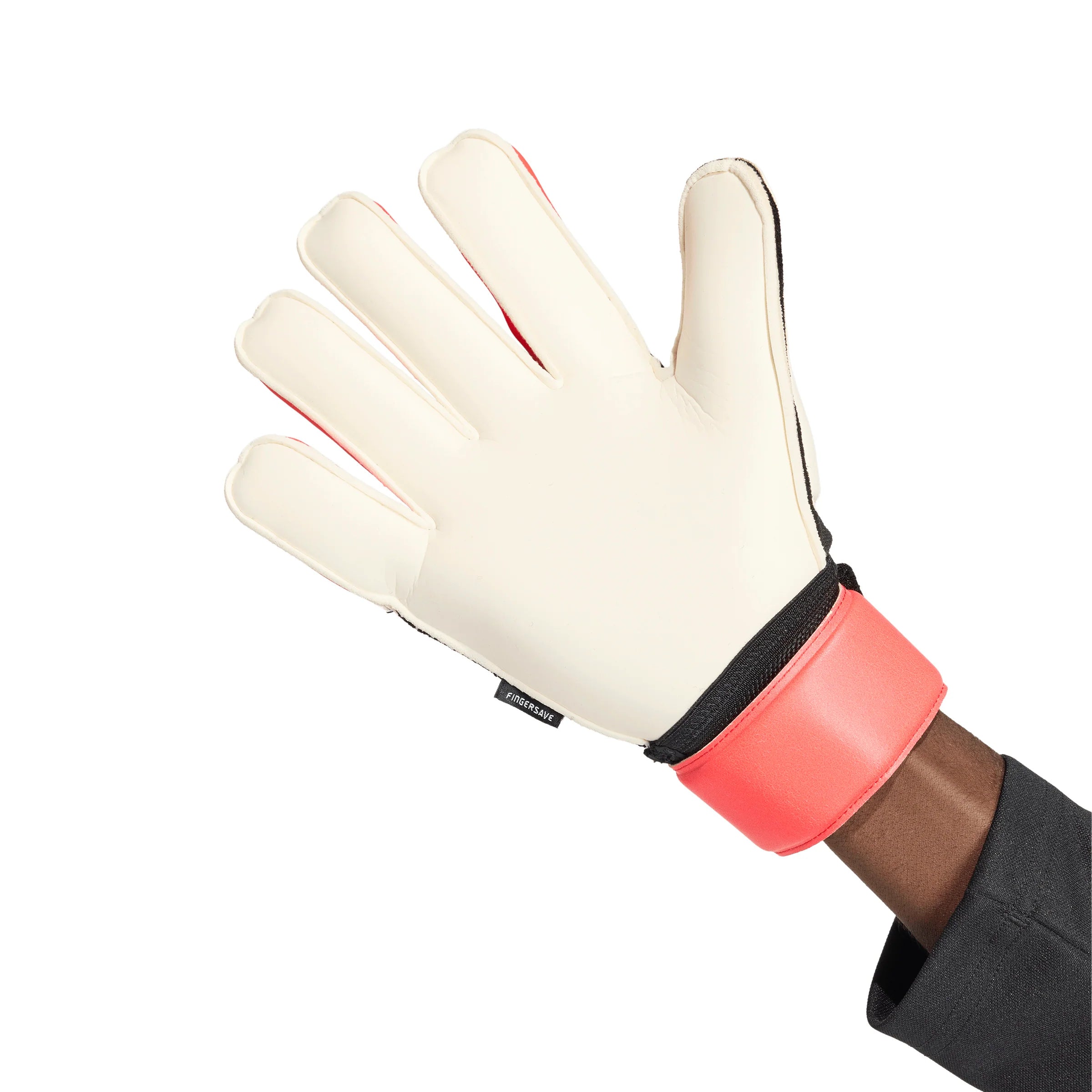 adidas Predator Match Fingersave Goalkeeper Soccer Gloves Black Red White