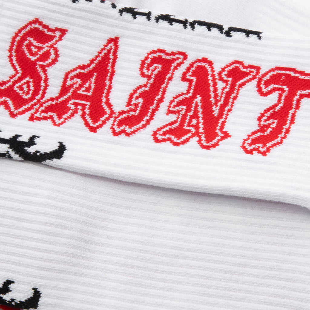 Saint Socks White Red