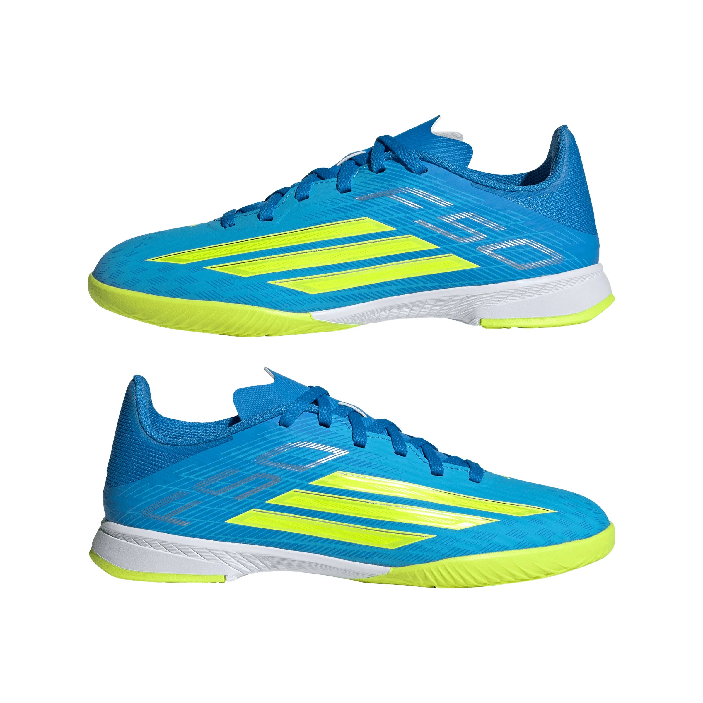 adidas F50 League IN Indoor Youth Soccer Shoes Blue Yellow Aqua