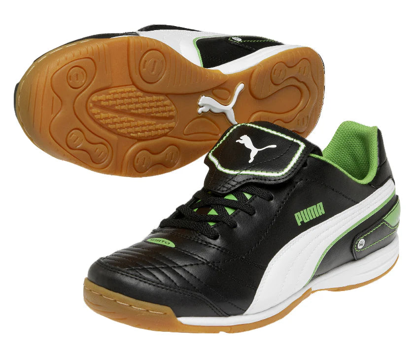 PUMA Esito Finale IT Indoor Soccer Shoes Black White Green