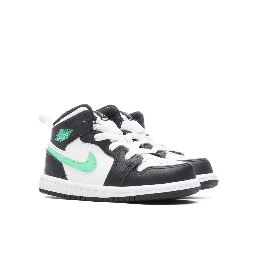 Air Jordan 1 Mid TD White Green Glow Black