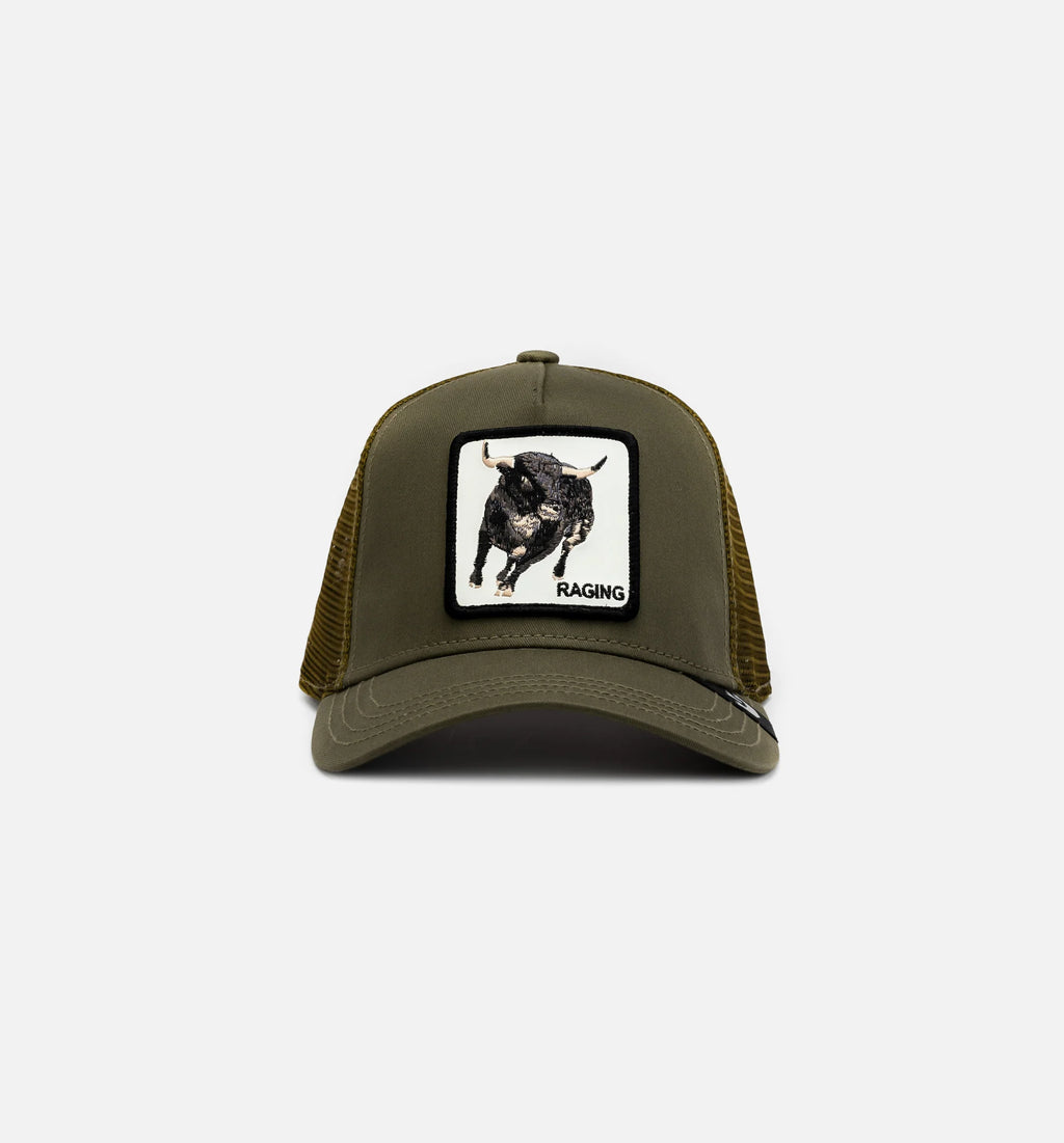Road Rage Trucker Mens Hat Olive