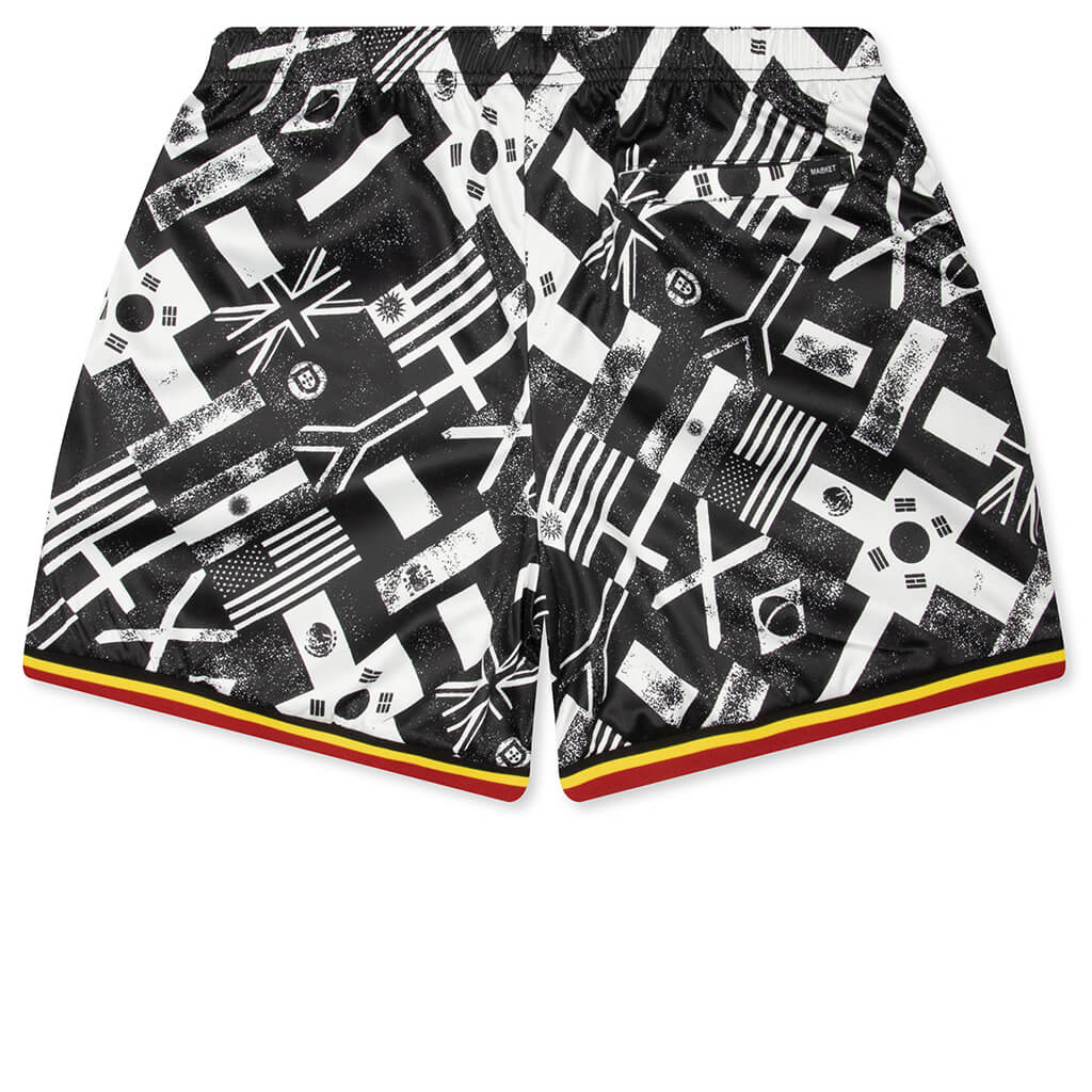 Smiley International Flags Soccer Shorts White