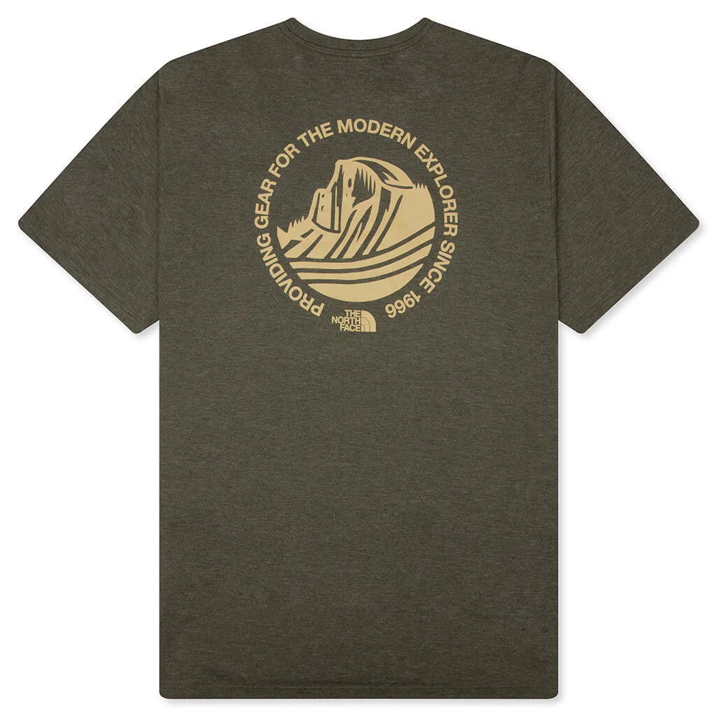 Tri Blend Mountain Days S S Tee New Taupe Green White