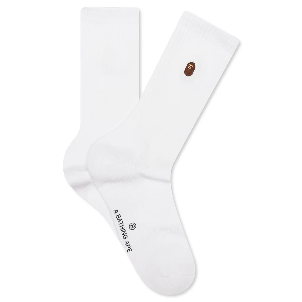 One Point Socks White