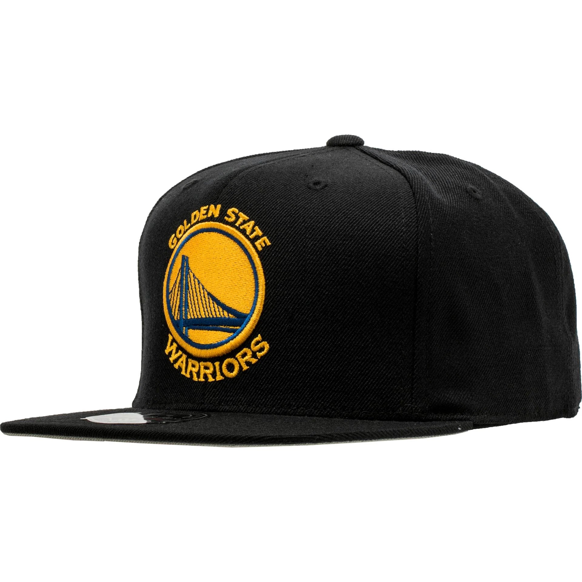 Golden State Warriors NBA High Crown Fitted Hat Mens Black Yellow
