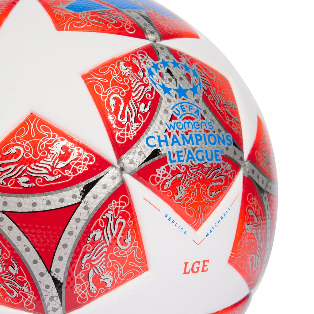adidas UEFA Womens Champions League Soccer Ball White Scarlet