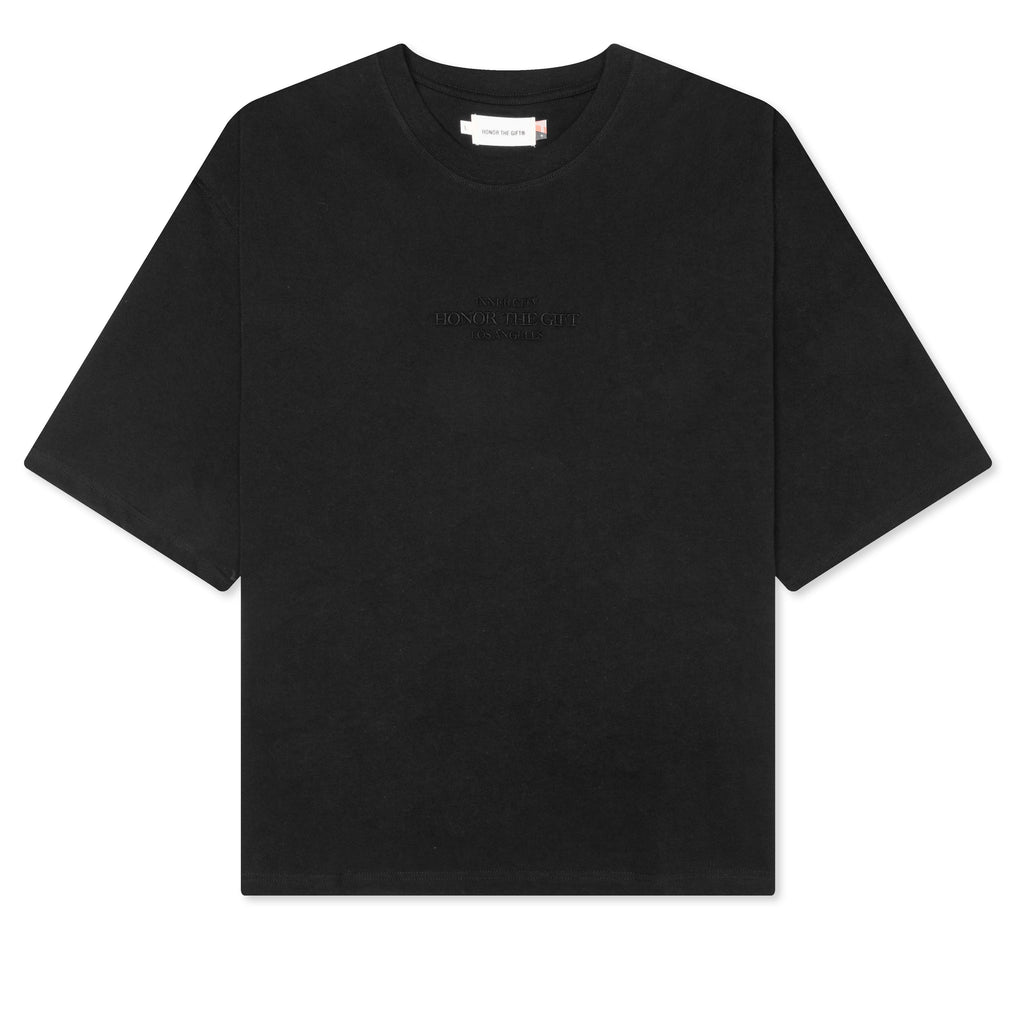 B Summer Embroidery Box Tee Black
