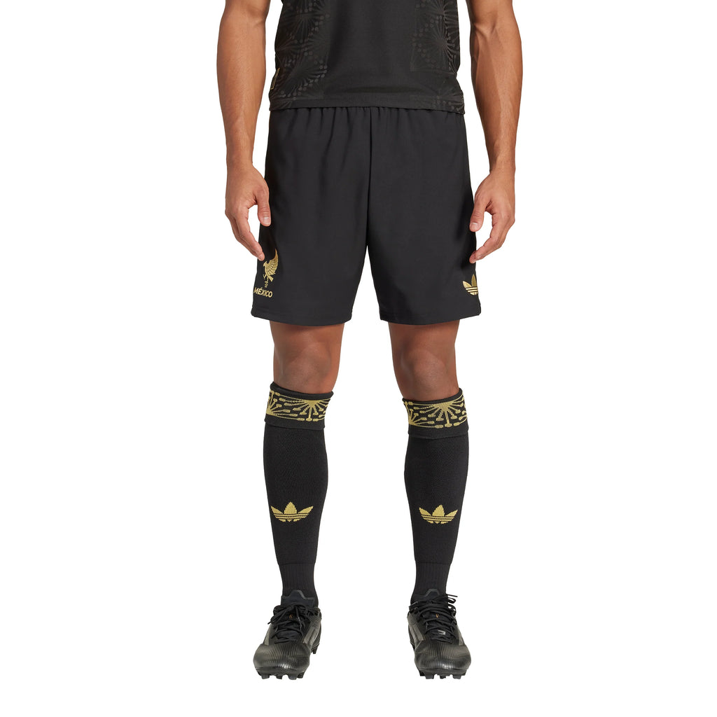 adidas Mexico 25 Gold Mens Soccer Shorts Black