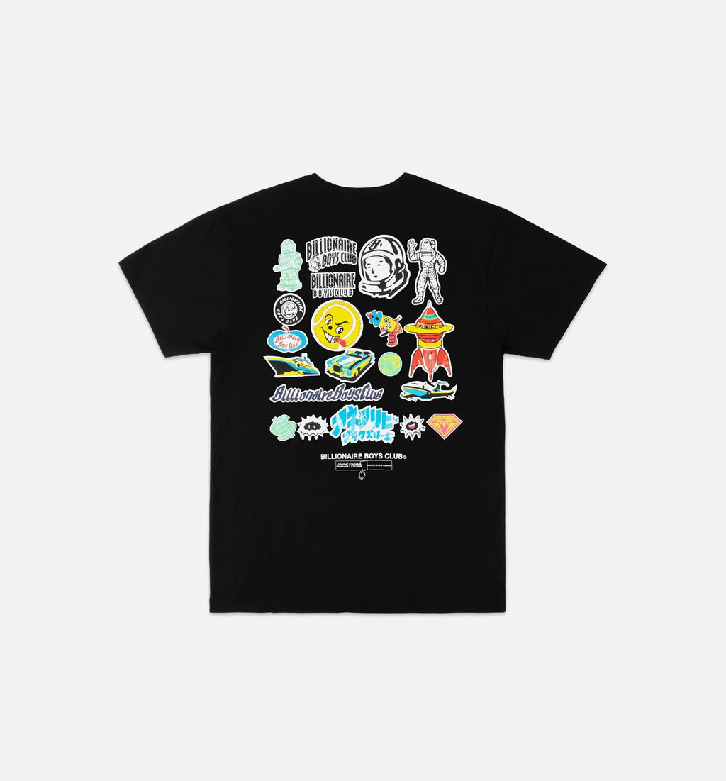 BB Stickered Mens Short Sleeve Shirt Black