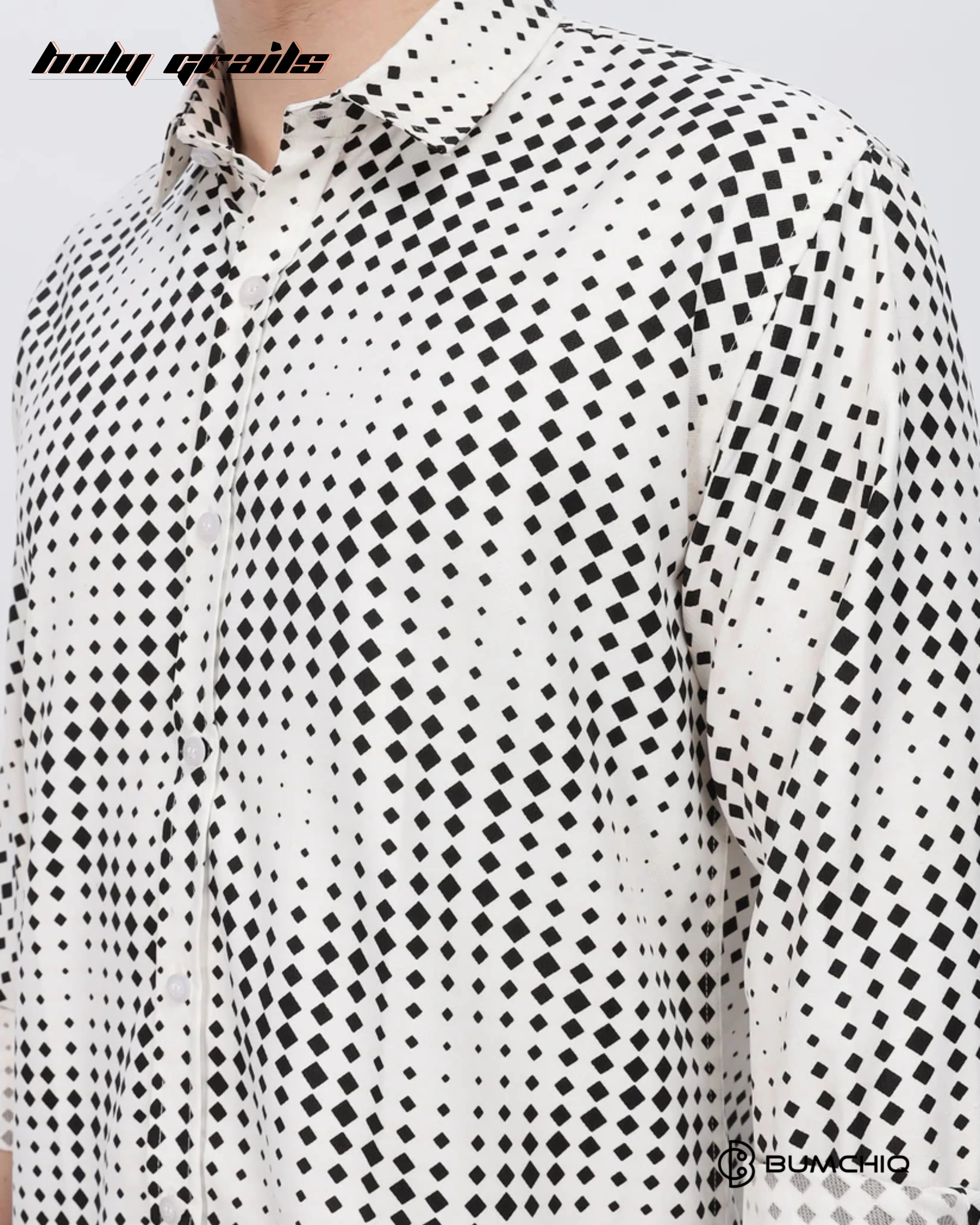 Black Dotted Abstract White Shirt HG x Bumchiq