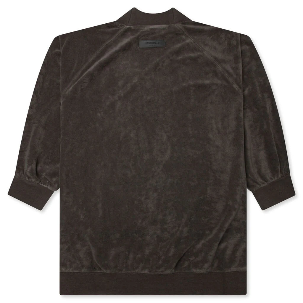 Womens 3 4 Mockneck Off Black