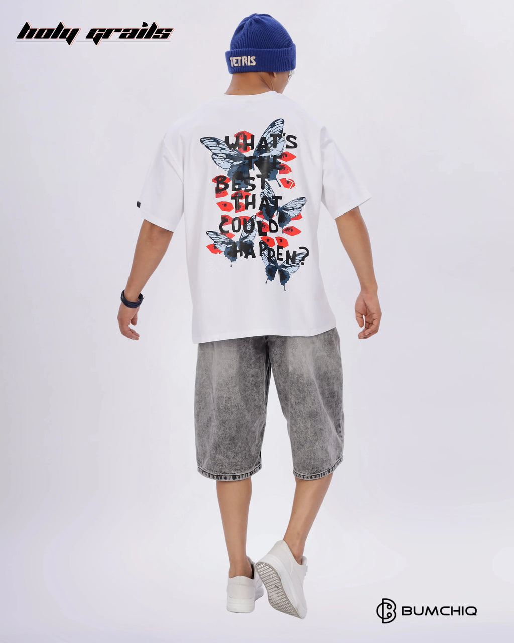Best Happen White Oversize Tee HG x Bumchiq