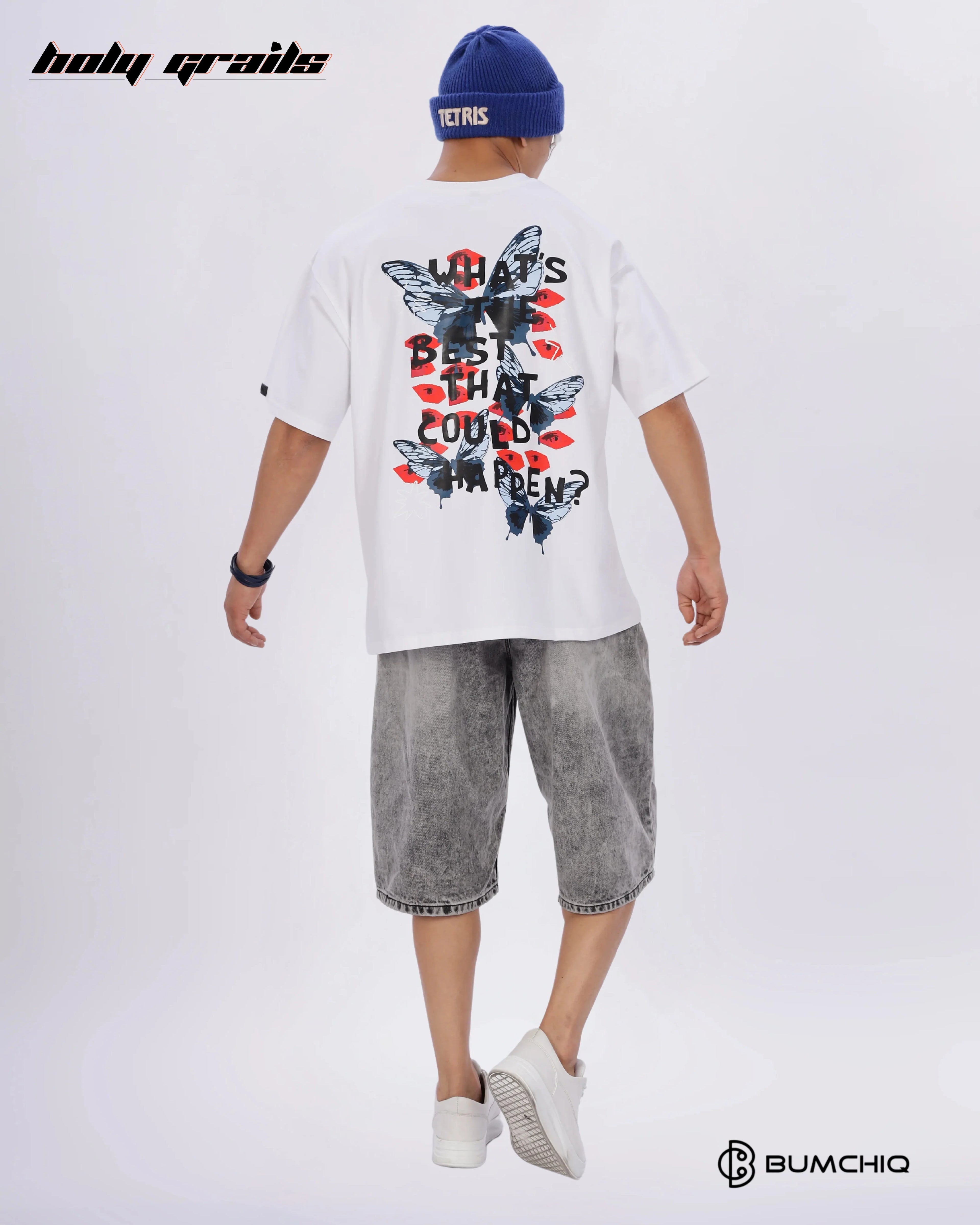 Best Happen White Oversize Tee HG x Bumchiq
