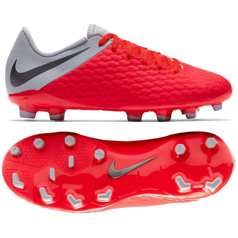 Nike Hypervenom 3 Academy FG Youth Soccer Cleats Crimson Dark Grey
