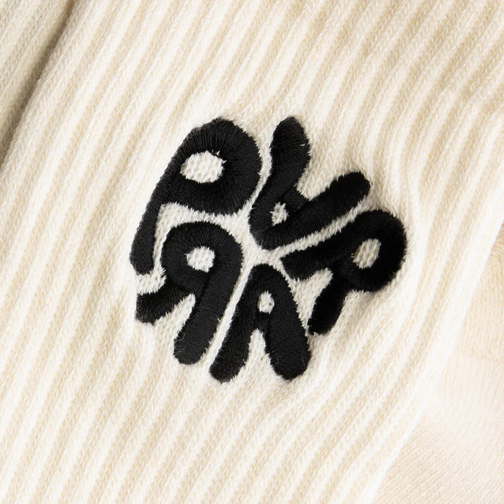 1976 Logo Crew Socks Off White
