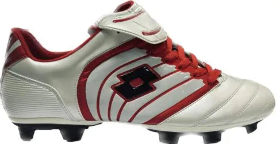 Lotto Kaos II Jr Firm Ground Soccer Cleats White Red