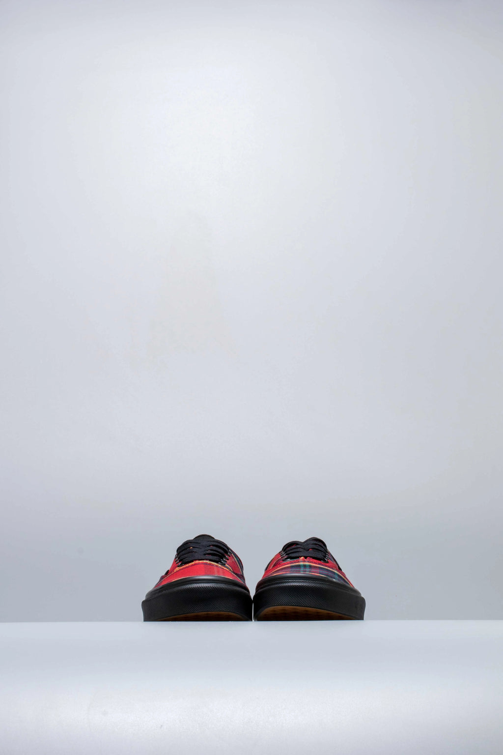 Authentic Plaid Mens Shoes Red Black