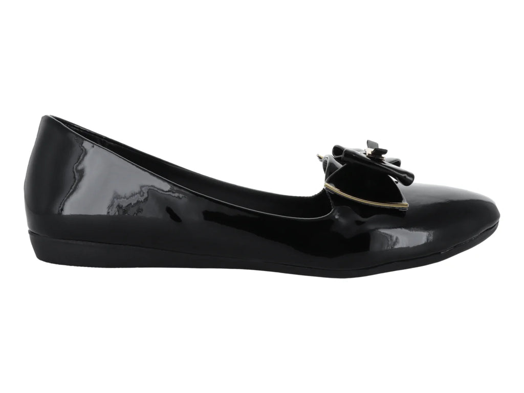 Zapatos Flats MeliAna Negros de Charol para Mujer