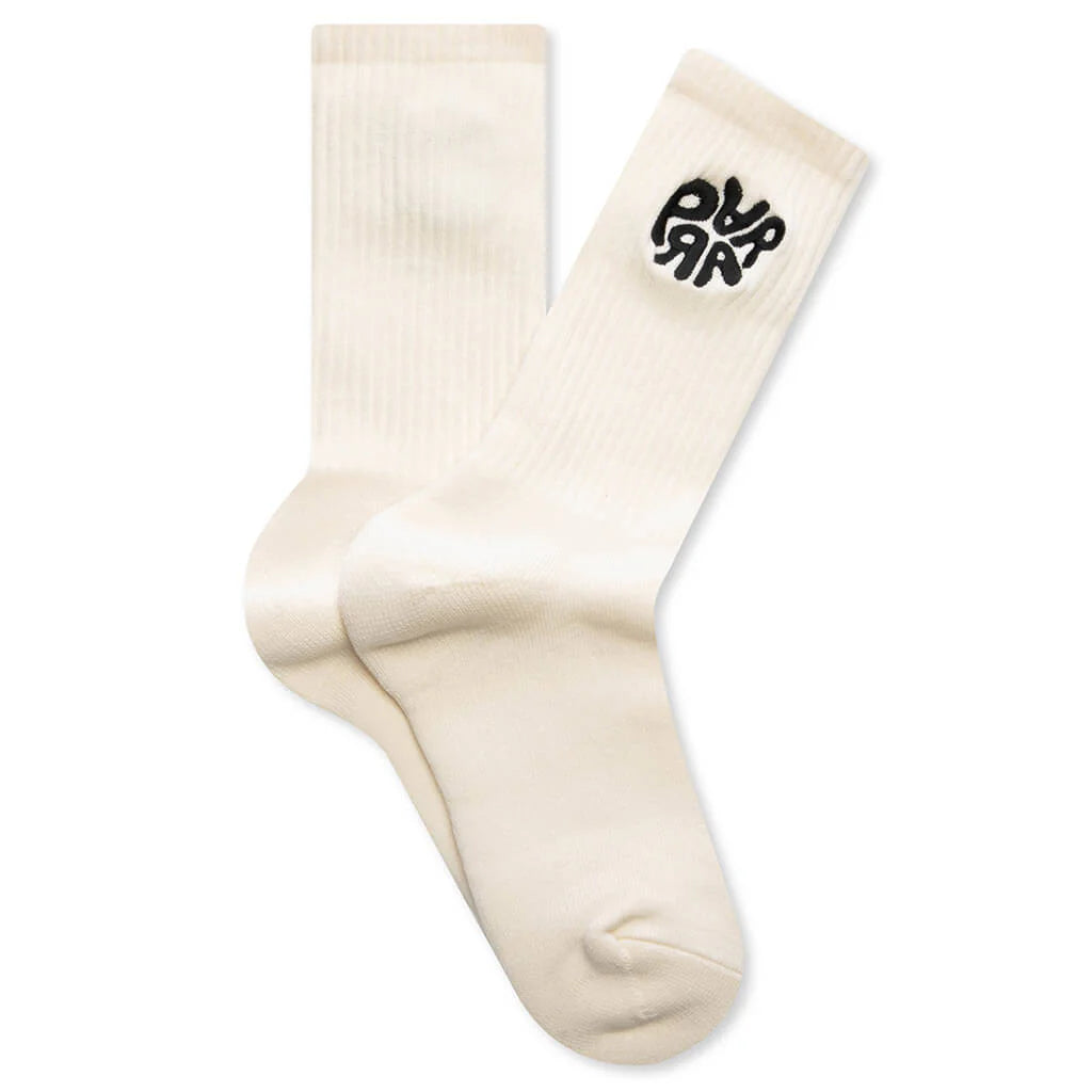 1976 Logo Crew Socks Off White