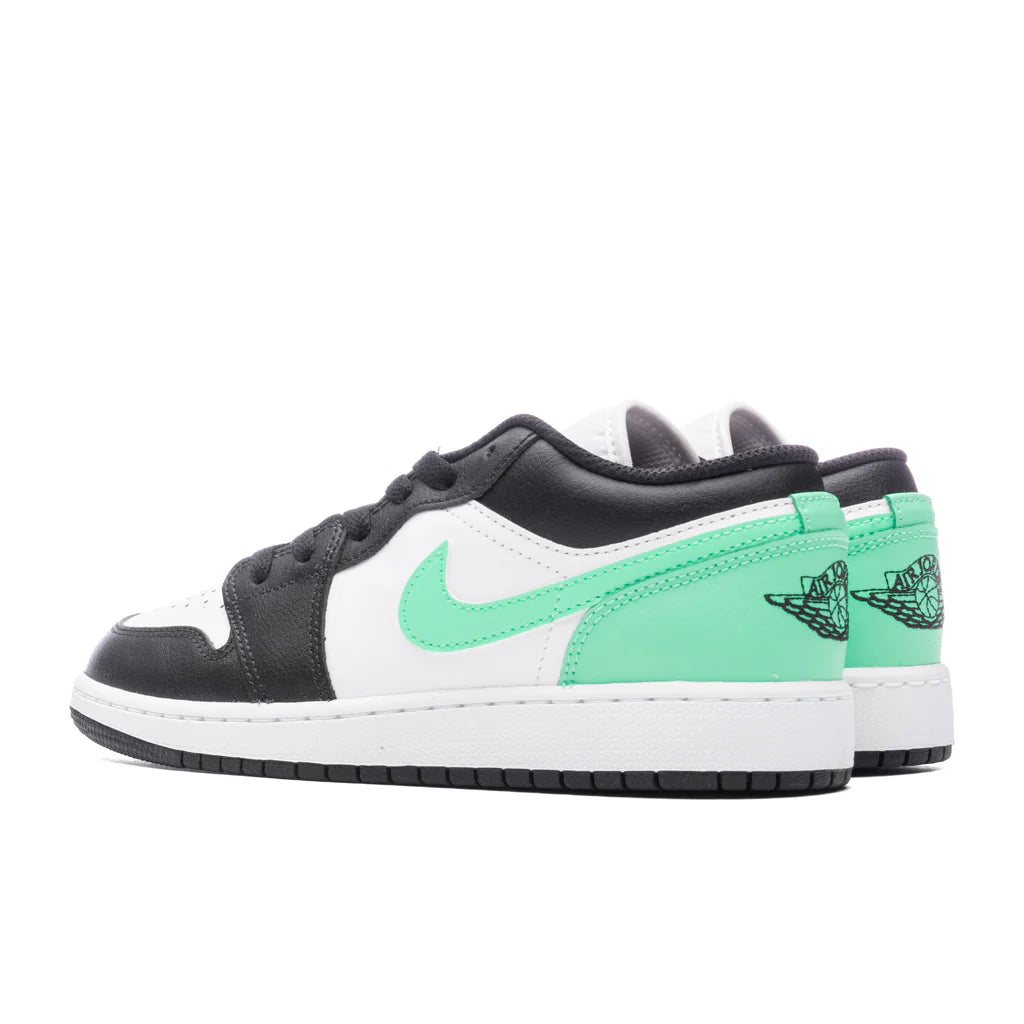 Air Jordan 1 Low GS White Black Green Glow
