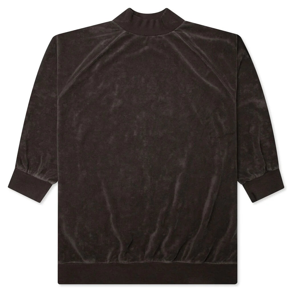 Womens 3 4 Mockneck Off Black
