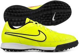 Nike Tiempo Genio Leather Turf Youth Youth Soccer Cleats Volt Black