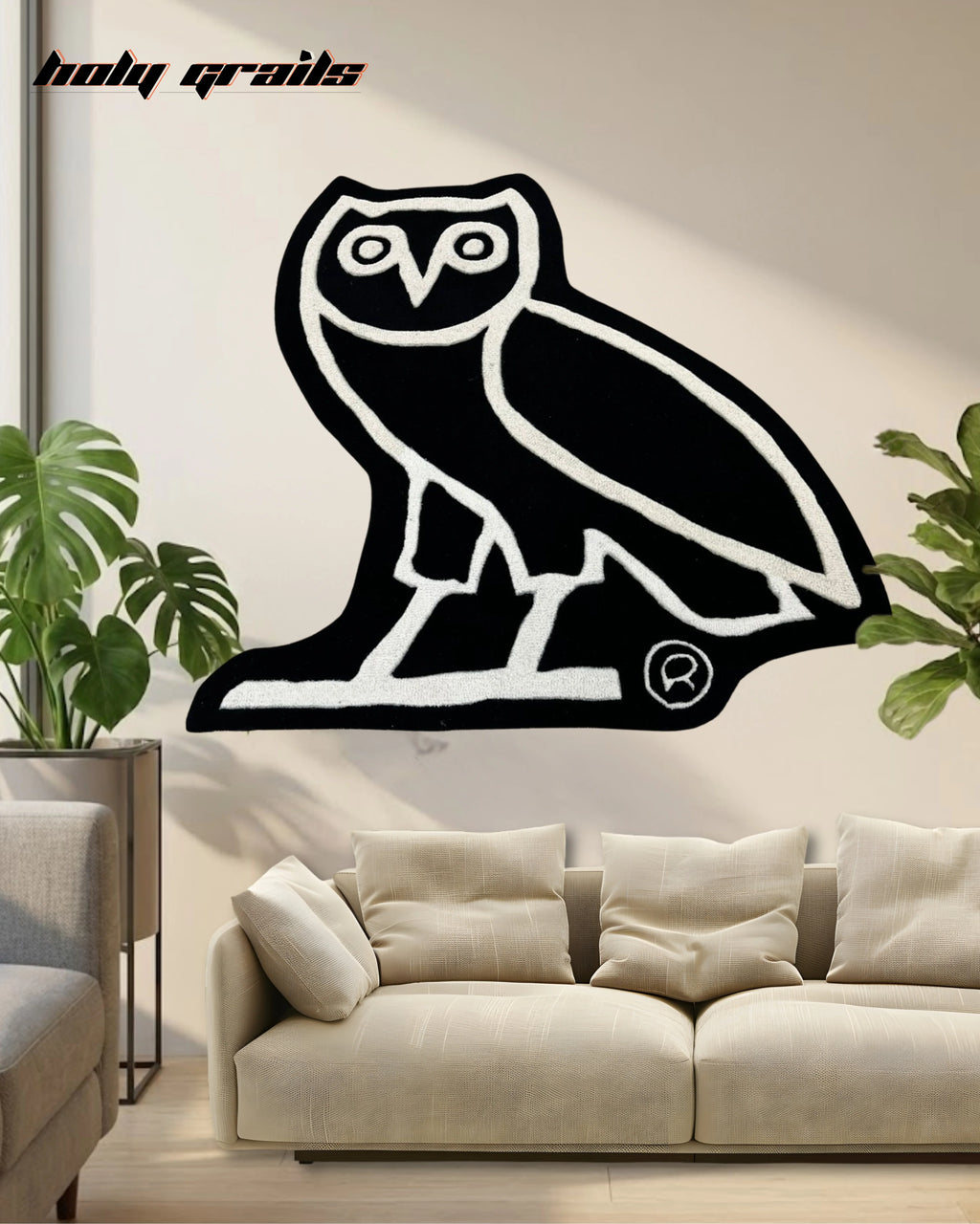 Midnight Owl Hand Tufted Rug