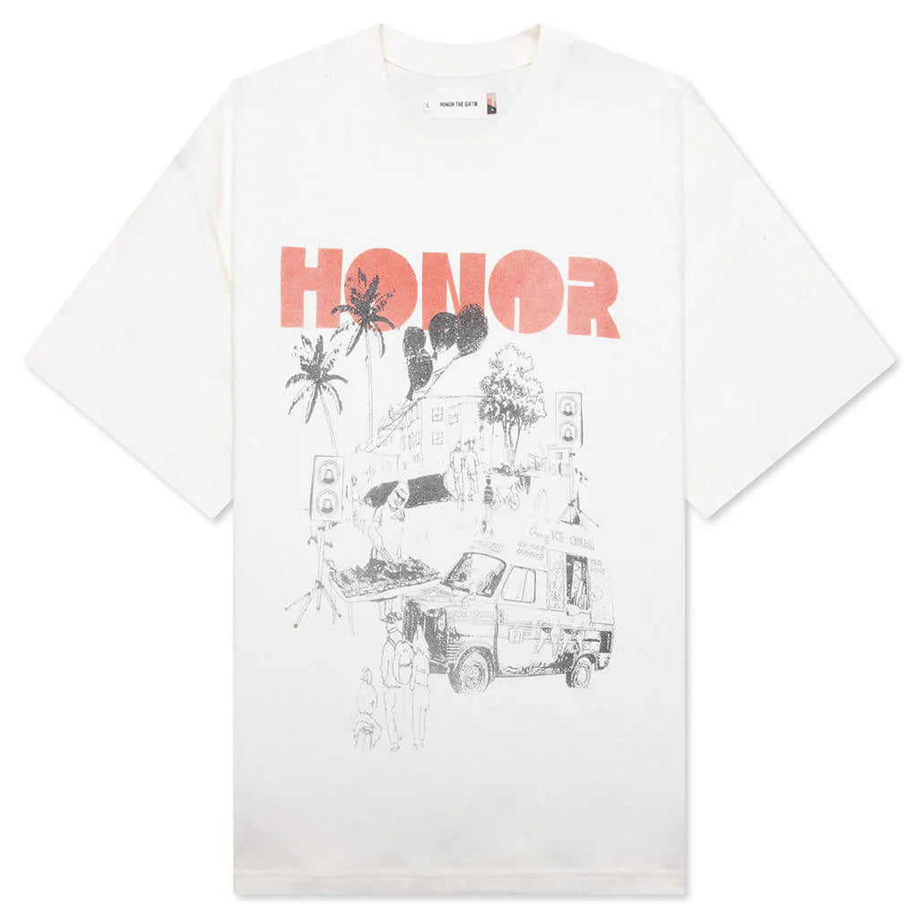 Block Party T Shirt Bone