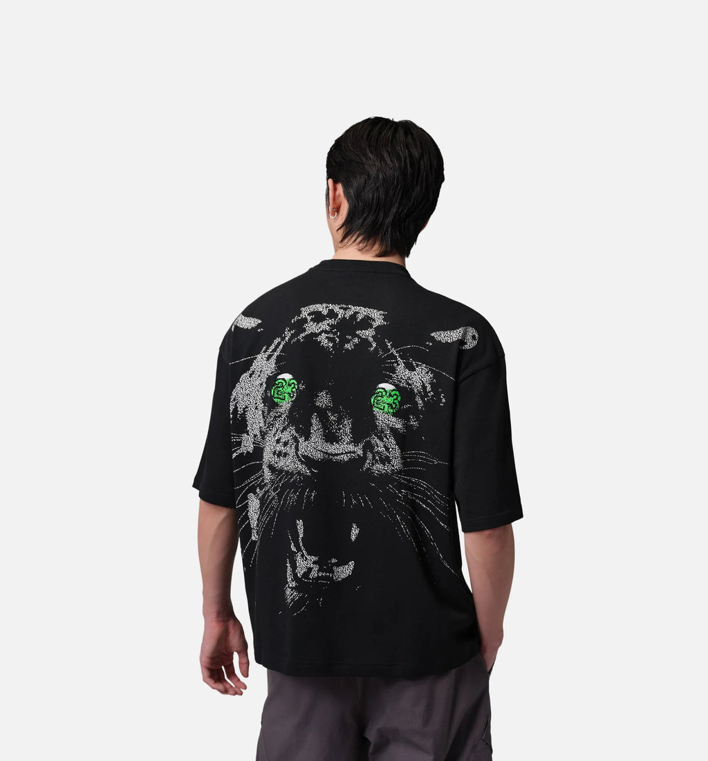 Oversized Mens Short Sleeve Shirt Black White White