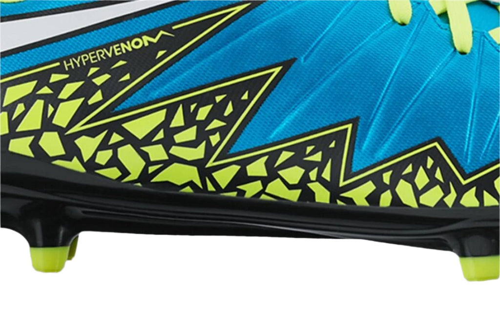 Nike JR Hypervenom Phelon II FG Soccer Cleats Blue Lagoon Volt Black