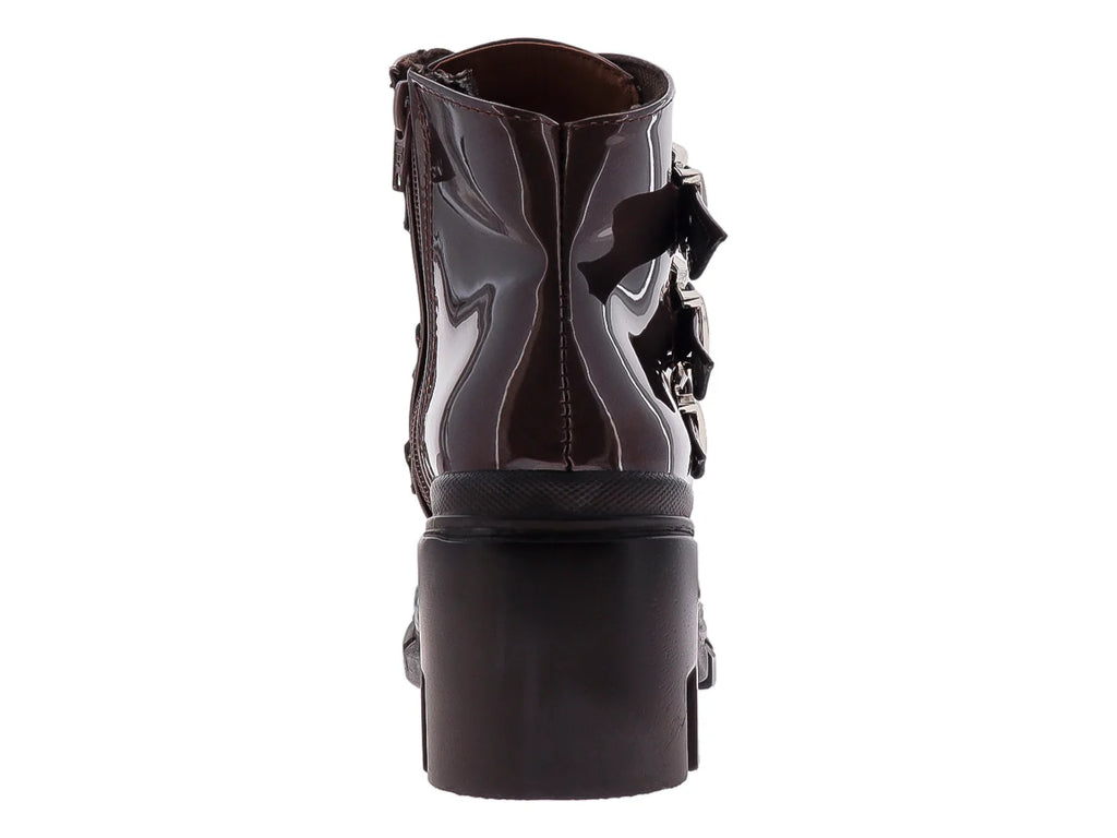 Botines Luna Rosa en Charol Café para Mujer