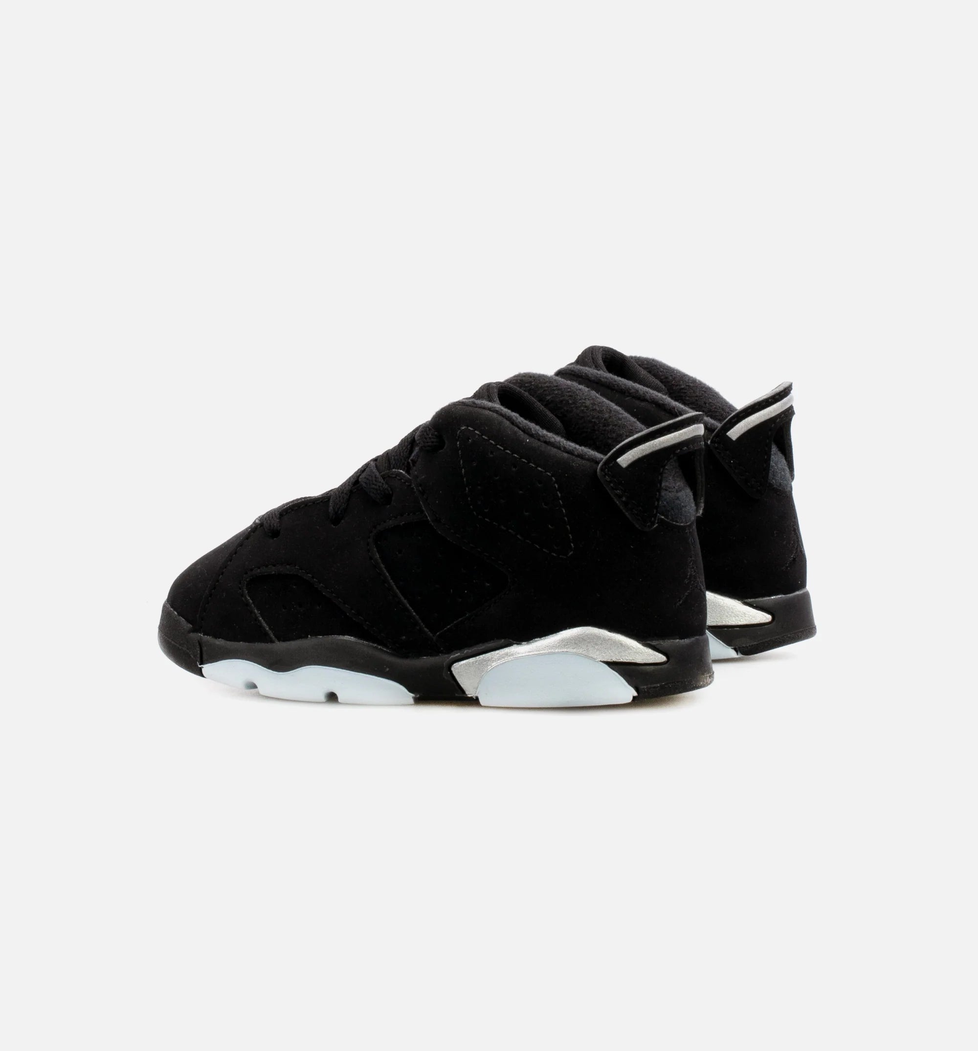 Air Jordan 6 Retro Metallic Silver Infant Toddler Lifestyle Shoe Black