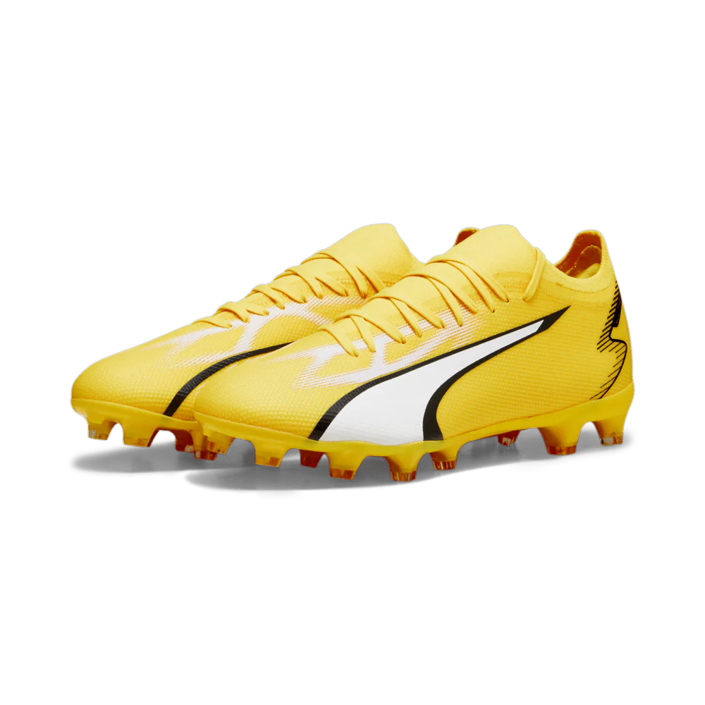 PUMA Ultra Match FG AG Multi Ground Cleats Yellow White Black