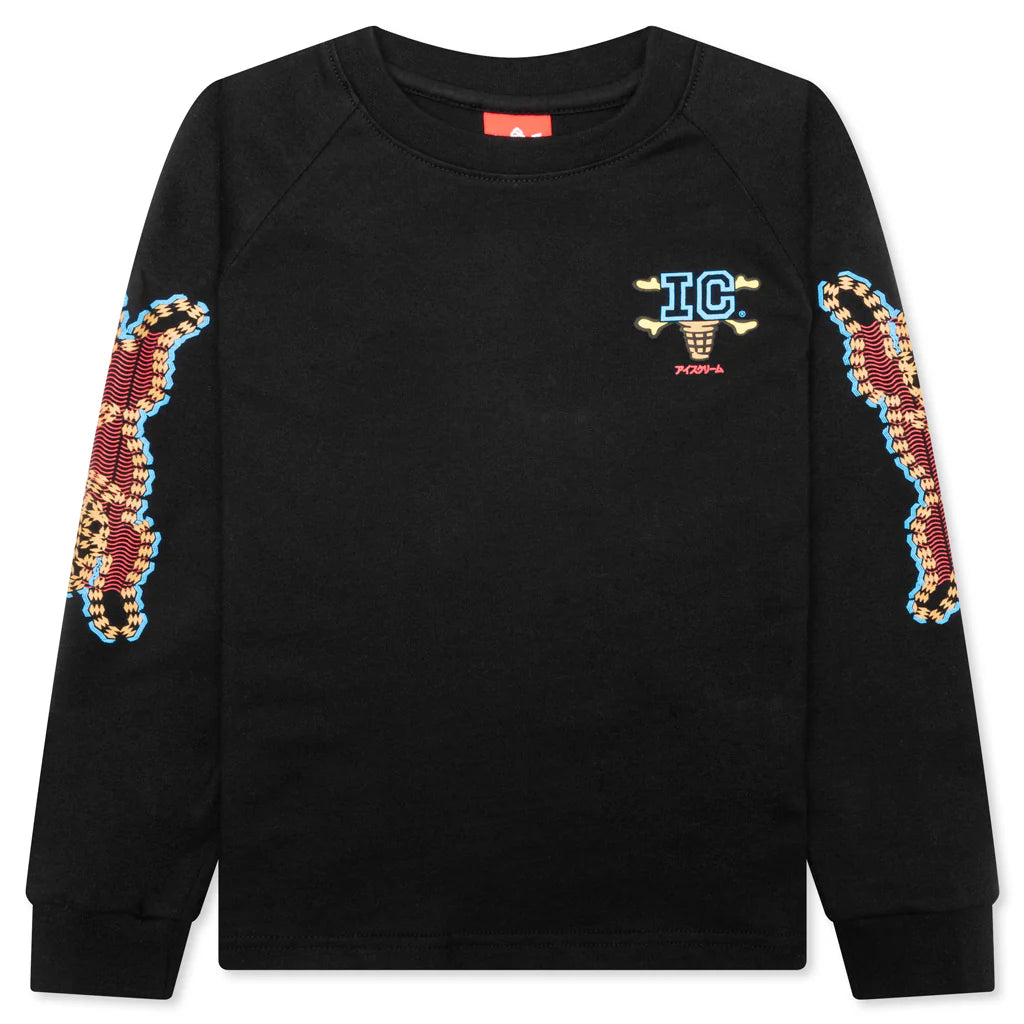 Kids Everything L S Raglan Black