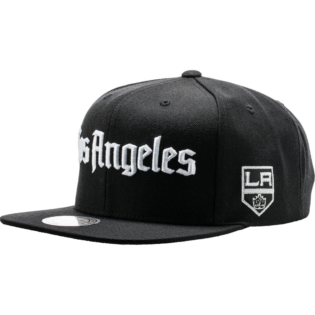 Los Angeles Kings Gothic Snapback Hat Black White