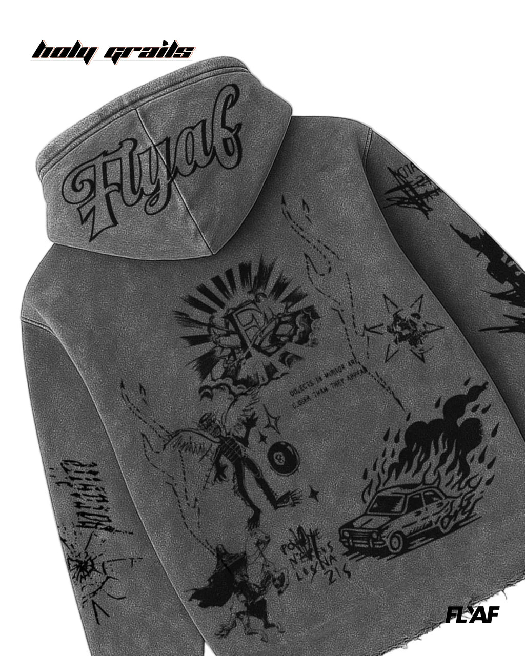 Ashes Anthem Grey Hoodie HG x FLYAF