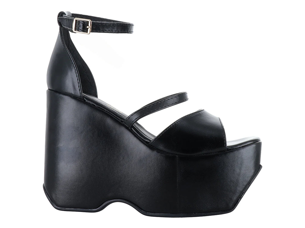 Sandalias Luna Rosa Plataforma Negro para Mujer