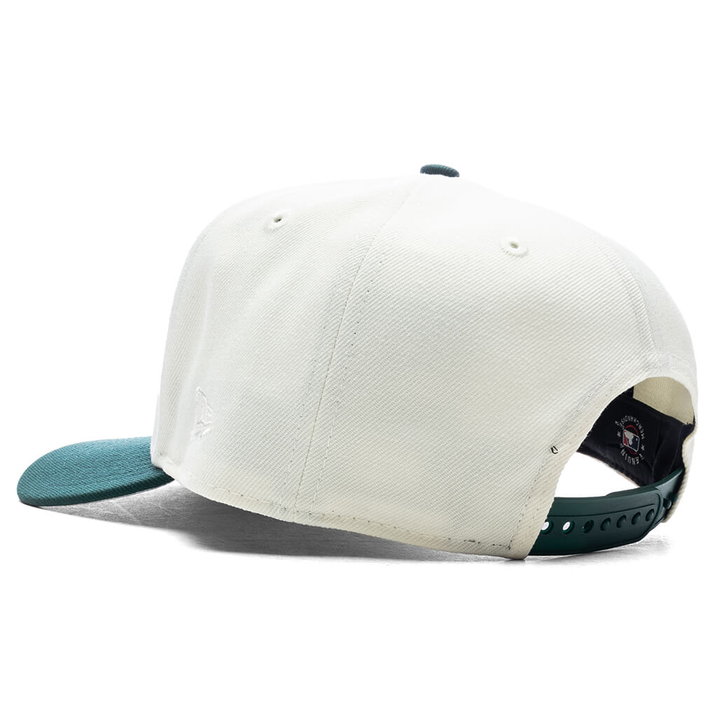 9FIFTY A Frame Snapback Upside Down Los Angeles Dodgers Chrome Dark Green