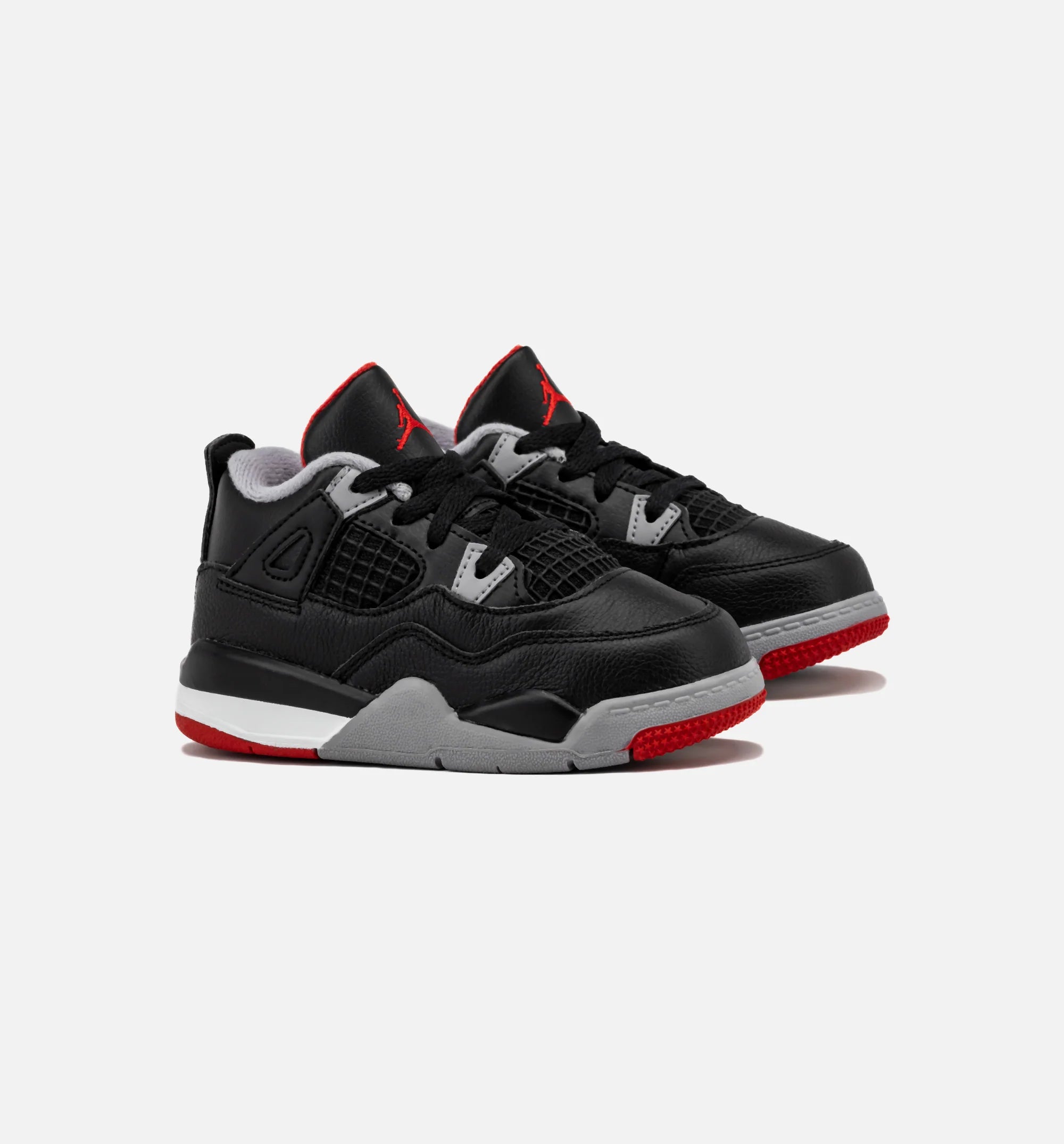 Air Jordan 4 Retro Bred Reimagined Infant Toddler Lifestyle Shoe Black Fire Red Cement Grey Summit White