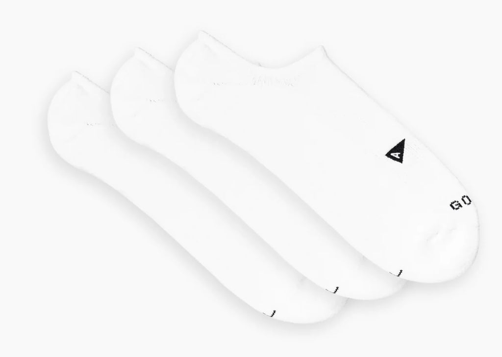 Arvin Goods No Show Socks 3 Pack White