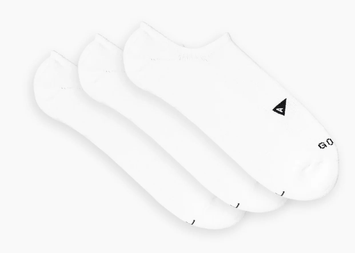 Arvin Goods No Show Socks 3 Pack White